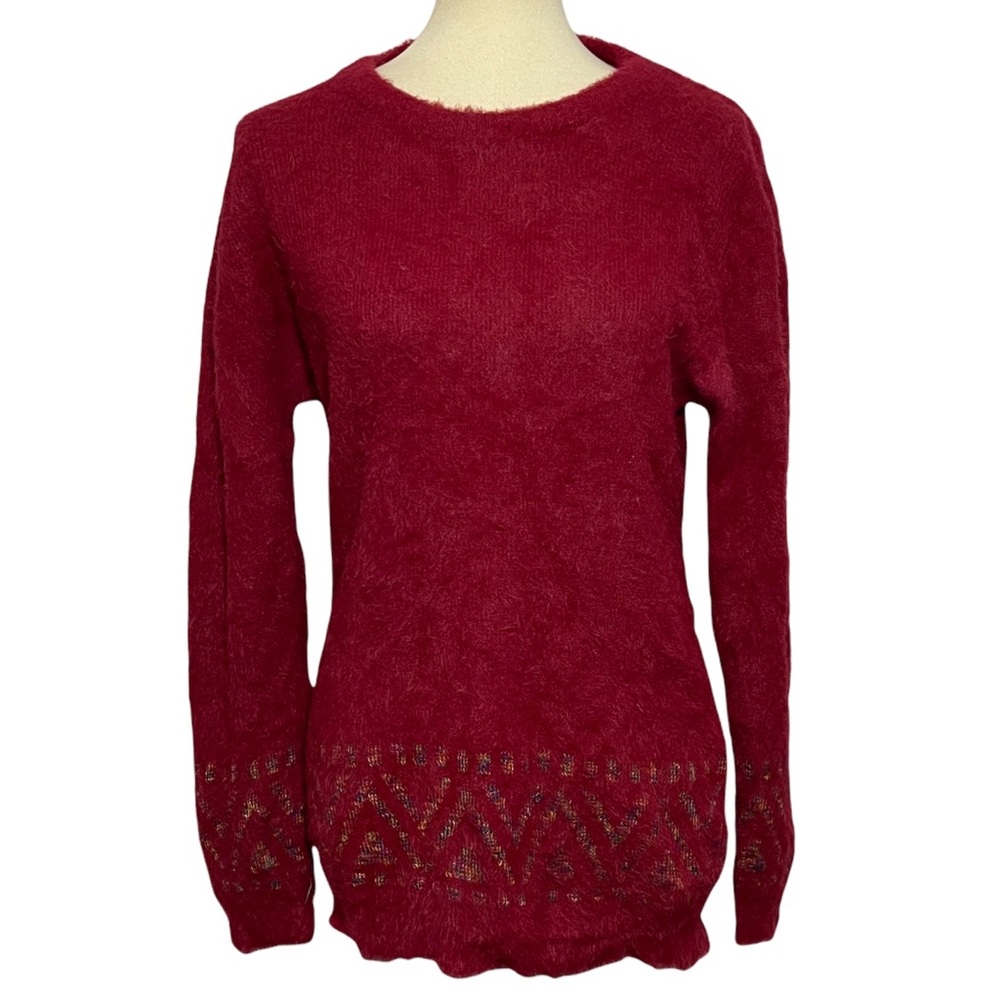 Jon & Anna Fuzzy Aztec Print Pullover Sweater